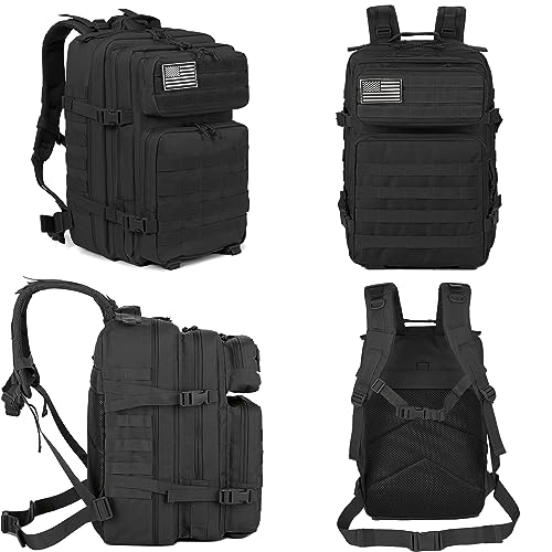 QT&QY 45L Military Tactical Backpacks Molle Army Assault Pack 3 Day Bug Out Bag Hiking Treeking Rucksack…