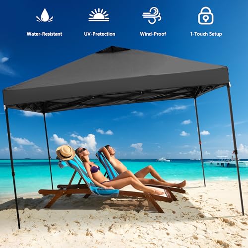 GDY 12x12 Pop Up Canopy Tent with 4 Sidewalls, Easy Set up with One Push Lift Gazebo with Wheel Bag and4 Sandbags,Carpas f...