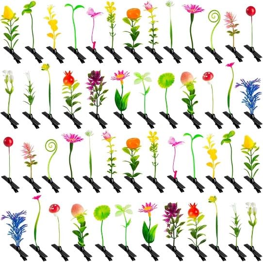 50PC MIXED Bean Sprout Hair Clips Pack Little Leaf Leaves Rave Plur Festival EDM Concert Flower Grass Cute Small Straight ...