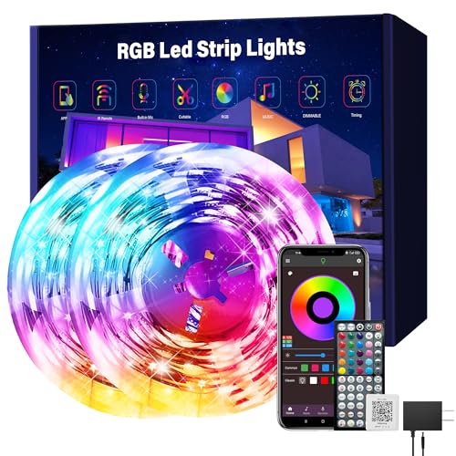 Ledagic Led Lights for Bedroom 150 ft (2 Rolls of 75ft), Music Sync RGB Led Strip Lights with Remote App Control, Color Ch...