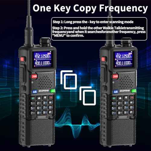 Baofeng Radio Ham Radio Long Range 5RM 10W Handheld Rechargeable 3800mAh Extended Battery NOAA Emergency Weather Tactical Two Way Radio Walkie Talkies For Adults USB-C Charger for Survival Gear,2 Pack