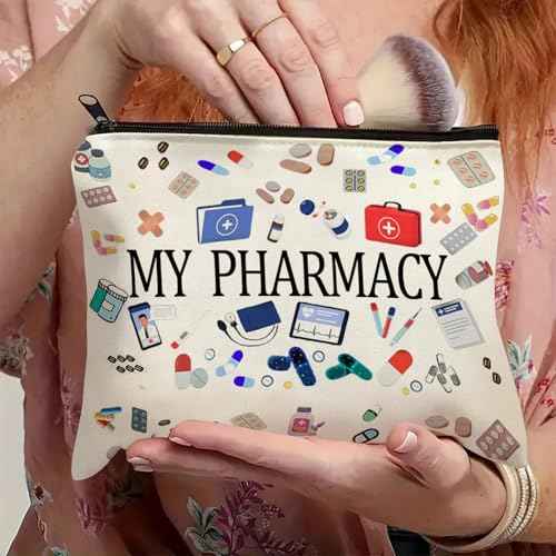 Medicine Storage Pouches, Makeup Bag for Travel - Zipper Cosmetic Storage Bag with Vibrant Designs, Multi-Use Functionality (Gift for Birthdays, Graduation, Christmas) (Style I)