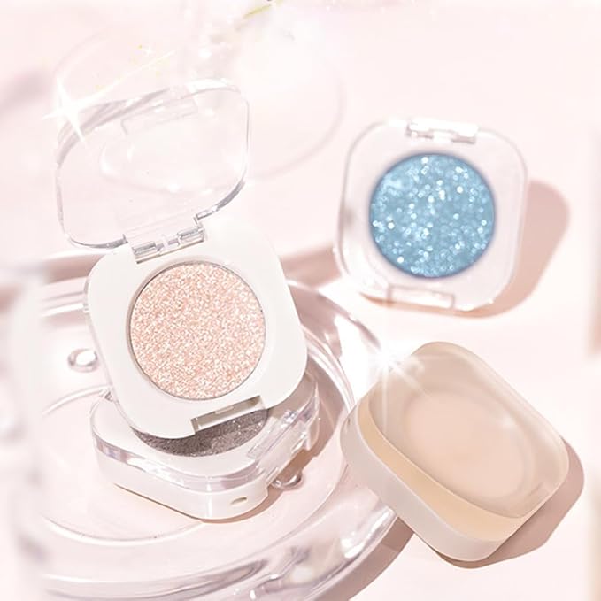 White Matte Single Eyeshadow, Lightweight Blendable Mini Eye Shadow for Older Women, Monochrome Eyeshadow Palette Makeup Pigmented Waterproof, Vegan & Cruelty-Free, 26