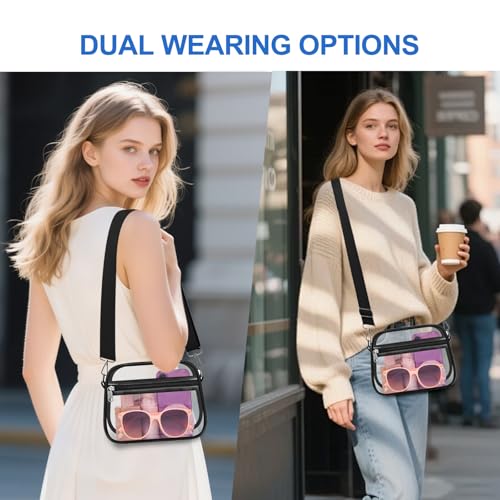 COK Clear Bag for Stadium Events Crossbody Bags for Women and Men Clear Purse for Concerts Festivals