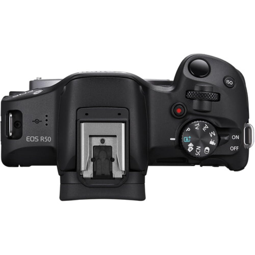 Canon EOS R50 Mirrorless Camera with 18-45mm and 55-210mm Lenses (Black) Bundle with 64GB Memory Card + Canon 200ES EOS Shoulder Bag (3 Items)