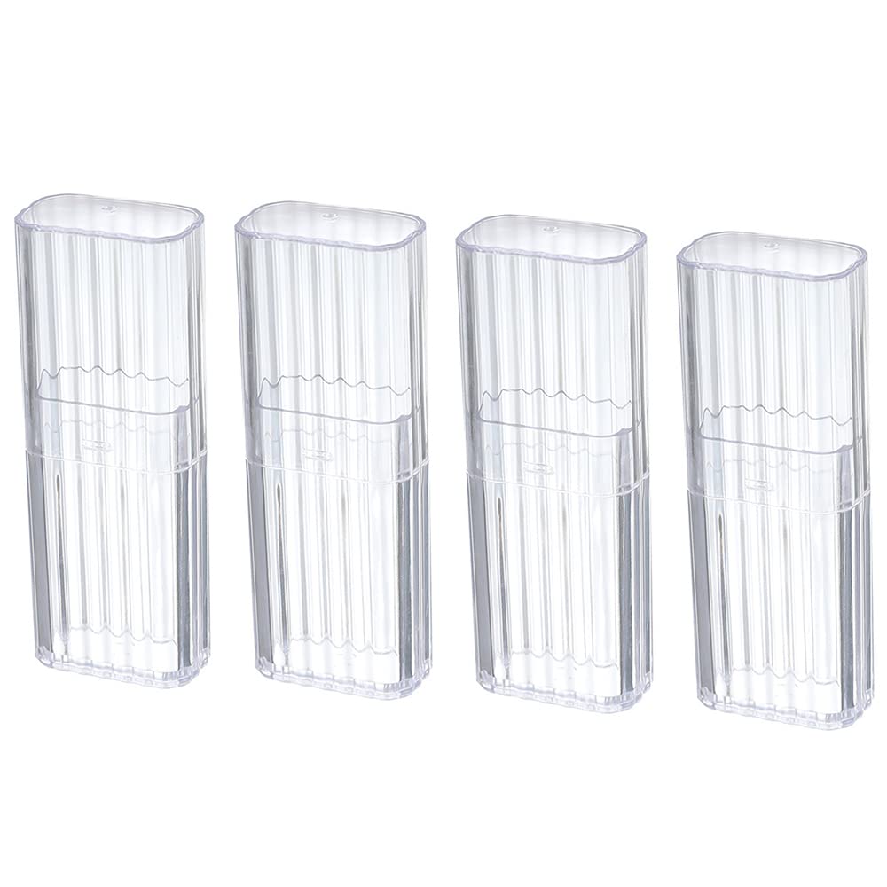 JIEDALIN 4 Pcs Cotton Swab Holder for Travel Mini Travel Swab Case Cotton Swab Box for Makeup Sponge Cotton Swabs Hair Ties Flos