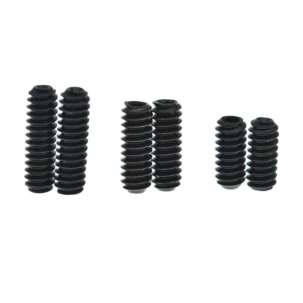 Kaish 50X Metric M3X8 Black Guitar Bridge Saddle Height Adjustment Screws For Stratocaster/Telecaster