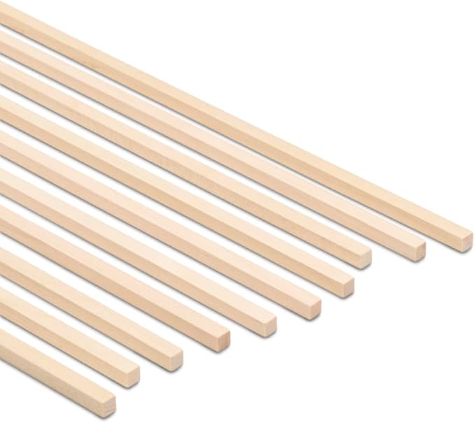 Wood Square Dowel Rods 1/4-inch x 36 Pack of 50 Wooden Craft Sticks for Crafts and Woodworking by Woodpeckers