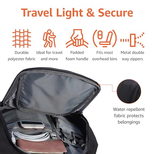 Amazon Basics Travel Laptop Backpack for 15.6 inch Laptop, Black | for 15.6 inch Laptop