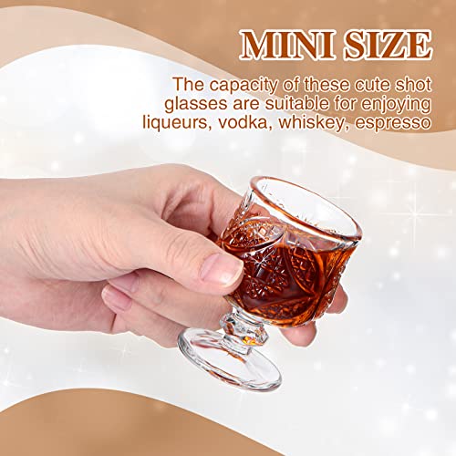 1.75 oz Shot Glasses Set Fancy Cute Shot Glasses Cordial Crystal Shot Glassware Clear Embossed Glass Snifters Drinkware fo...