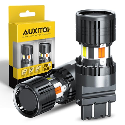 AUXITO Latest CANBUS 3157 Switchback LED Bulbs 3057 3457 4157 Dual Color Amber/White Anti Hyper Flash Built-in Resistor Er...