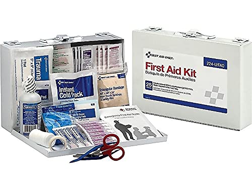 First Aid Only 224-U/FAO OSHA-Compliant 25-Person Emergency First Aid Kit for Office, Home Renovation, Job Sites, and Cons...