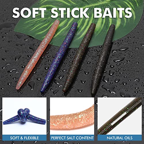 Gotour Weedless Soft Fishing Lures for Freshwater and Saltwater, Premium Pre-Rigged Jig Head Paddle Tail Swimbaits for Bas...
