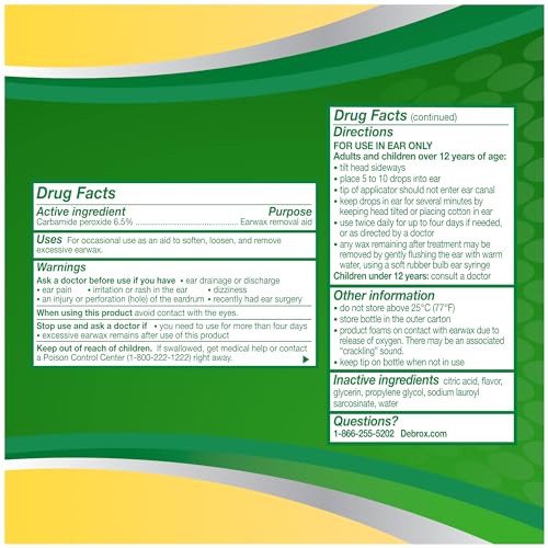 Debrox Ear Wax Removal Kit, Bulb Syringe & 0.5 Fl Oz Ear Wax Removal Drops with Carbamide Peroxide - Remove Earwax Which C...