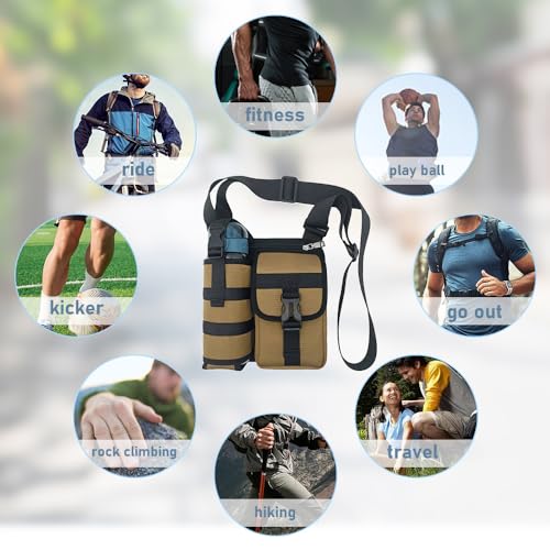 Drkicsy Shoulder Bags With Water Bottle Holder, Sling Backpack Shoulder Crossbody Bag Sports Workout Bags Crossbody Water ...