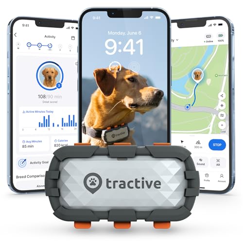 Tractive XL Smart Dog GPS Tracker | Live Pet Tracker with Virtual Fence | Vital Signs Monitoring of Heart & Respiratory Ra...