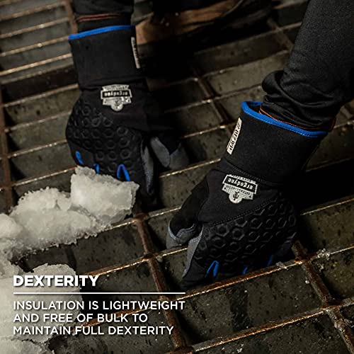 Ergodyne ProFlex 817WP Waterproof Work Gloves, Thermal Insulated, Touchscreen, Reinforced Palms Black, Medium