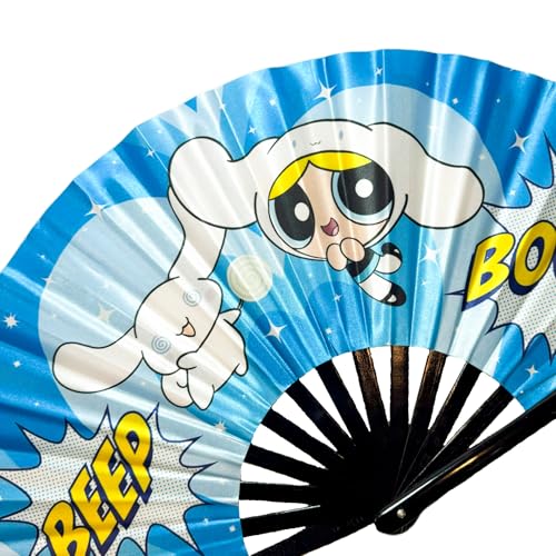 DeFlare | Kawaii Rave Fan | Large Hand Fan | Festival Gear & Accessory | Rave Accessory | EDM Rave Fan | Festival Fans