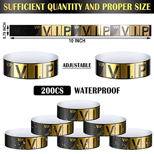 200 Pack VIP Wristbands for Events VIP Bracelets Paper Waterproof Party Wristbands for Events Amusement Parks Concerts Fai...