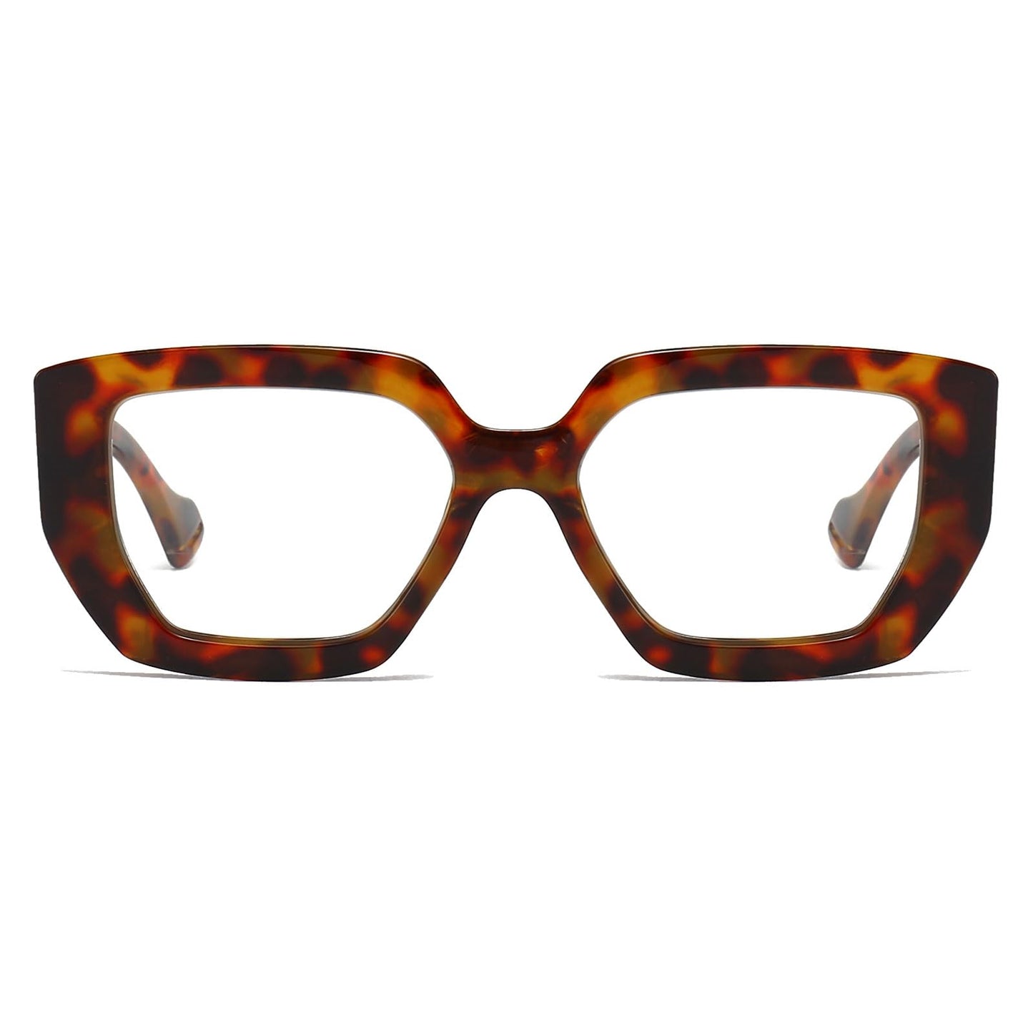 Ljczka Thick Frame Blue Light Glasses Women Men Oversized Fashion Square Computer Glasses Anti Eyestrain Eyeglasses (Leopard)