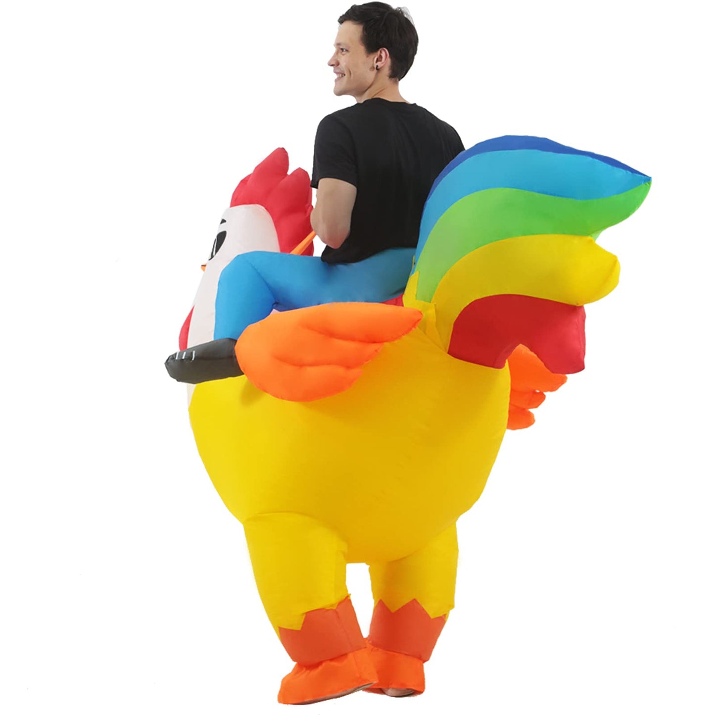 KOOY Inflatable Costume Adult, Chicken Costume, Inflatable Costumes Women Men, Ride On Rooster Costumes Fancy Funny Chicken Suit Blow up for Halloween Party