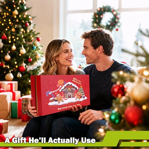 Gifts for Men Christmas Survival Kit 17 in 1, Survival Gear and Supplies for Adult Teen Men, Survival Case, 2025 Xmas Holi...