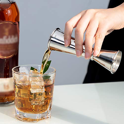 Briout Jigger for Bartending, Double Cocktail Jigger Japanese Premium 304 Stainless Steel Jigger 2 OZ 1 OZ with Measuremen...