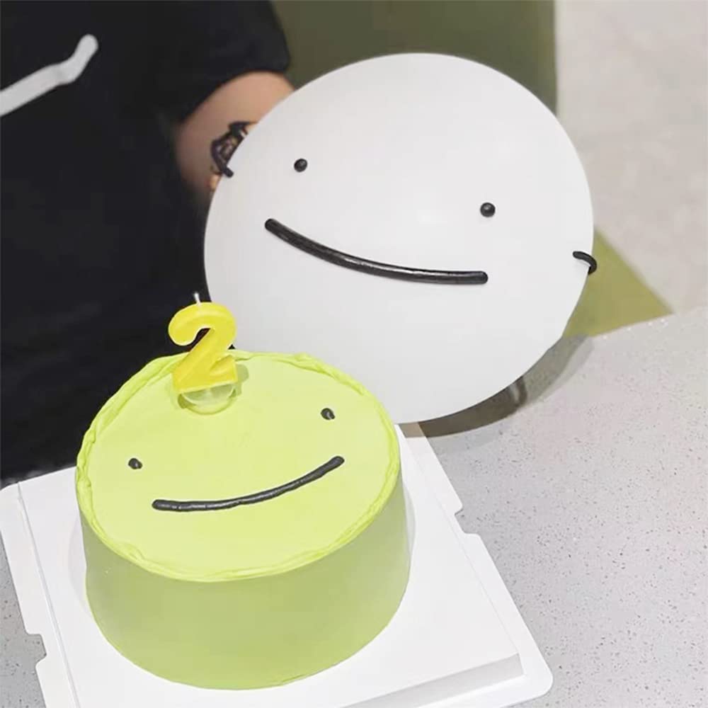 DEAUVIOR Unisex Halloween Dream Mask Anime White Smile Dream Masks Full Face Mask Helmet Cosplay Props Party Accessories (9 inch)