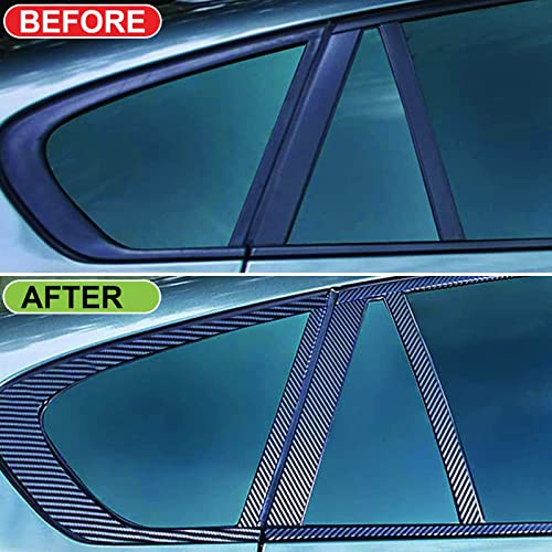 Spurtar Carbon Fiber Wrap Black Vinyl Wrap for Cars, 3 Inch x 20 ft Universal Chrome Delete Dry Carbon Fiber Tape Door Edg...