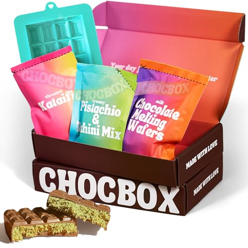 Chocbox Viral Dubai Milk Chocolate Bar Kit - Includes Chocolate Mold, Choc Wafers, Shredded Kataifi, Pistachio Cream - DIY...