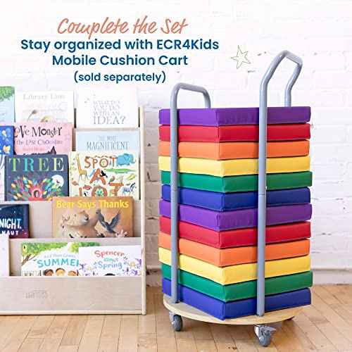 ECR4Kids SoftZone Floor Cushions, Square, Flexible Seating, Assorted, 6-Piece
