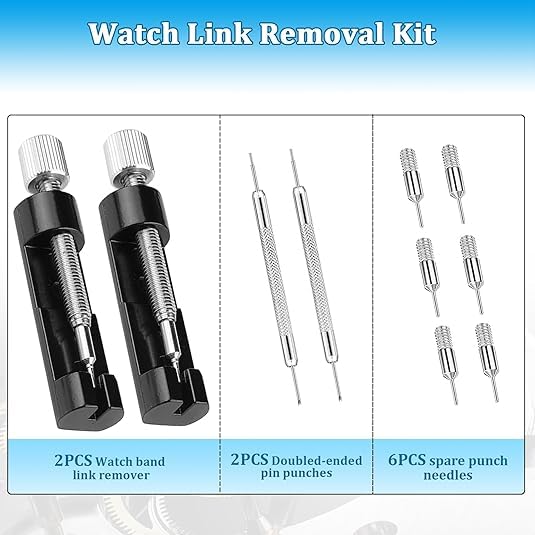 OYWGRICH 2 Pack Watch Link Removal Kit, Watch Repair Tool for Bracelet Adjustment and Replacement, Pin Remover for Sizing ...