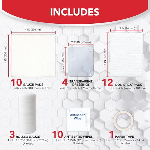 All Health Wound Care Kit & First Aid Supplies, 40 Piece | for Small to Medium Sized Wounds, Professional Use for Car, Hom...