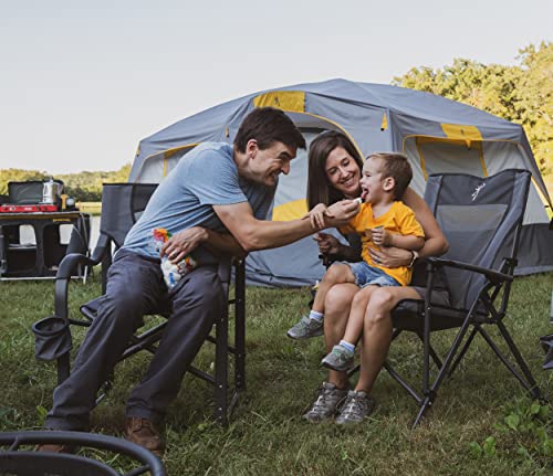 Browning Folding Camping Chairs for Adults - Durable Mesh Fabric Over Sturdy Powder Coated Steel Frame, Armrests Cup Holde...