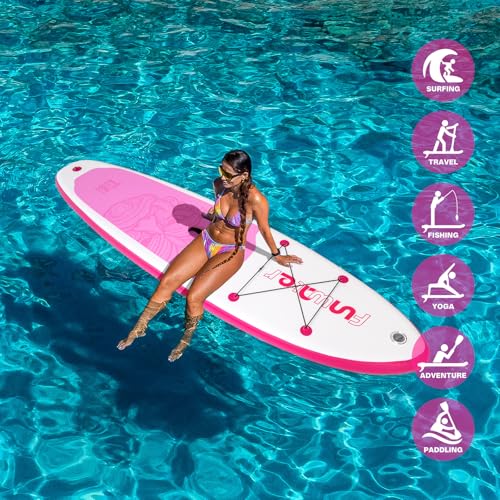 FunWater Inflatable Ultra-Light Stand Up Paddle Board for All Skill Levels with Premium SUP Paddleboard Accessories,Non-Sl...