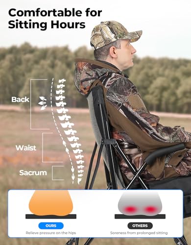 KEMIMOTO Hunting Blind Chair 360 Degree Silent Swivel, 300 Lbs Height Adjustable Quick Folding Portable Comfortable Huntin...