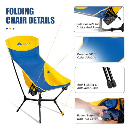 Hill Zero Nimbus Oversized Camping Chair,Camping Chairs High Back, Packable, Portable, Camping, Hiking, Travel,441 lbs Cap...