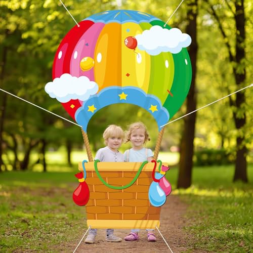 Hot Air Shaped Photo Prop Selfie Frame Back to School Backdrop Party Decoration Balloon Kids Schools Photo Booth Welcome P...