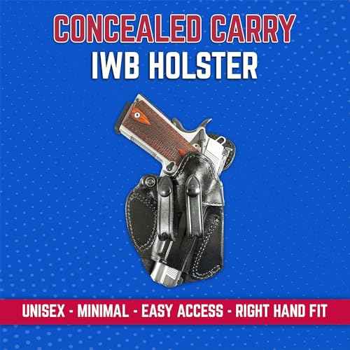 DeSantis Cozy Partner IWB Gun Holster - Compact Holster for Pistols, Concealed Carry, Fits Standard 1911 Models 4-5"" from COLT, S&W, SIG SAUER, Ruger, Kimber, Springfield - Right Hand Draw, Black
