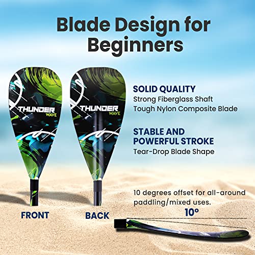 SereneLife Stand Up Paddle Board Paddle, 3-Shaft Adjustable SUP Paddle with Teardrop Blade, Lightweight Carbon Fiber Desig...