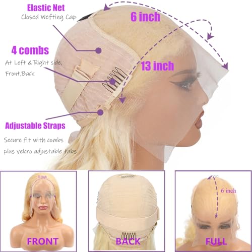 20Inch 613 Blonde Wig Human Hair 180% Density 13x6 Body Wave Lace Front Wigs Human Hair Glueless Wigs Pre Plucked With Baby Hair (20 inch, 613 Blonde Wig)
