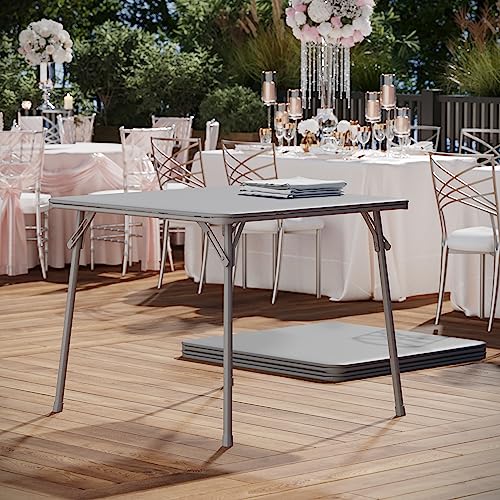 EMMA + OLIVER 33.5" Square Multipurpose Folding Card Table for 4 Players, Portable Square Folding Table with Padded Vinyl ...