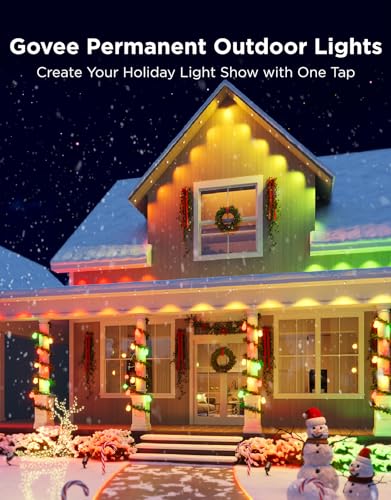 Govee Permanent Outdoor Lights Pro, 200ft with 120 RGBIC LED Lights for Daily and Accent Lighting, 75 Scene Modes for Outd...