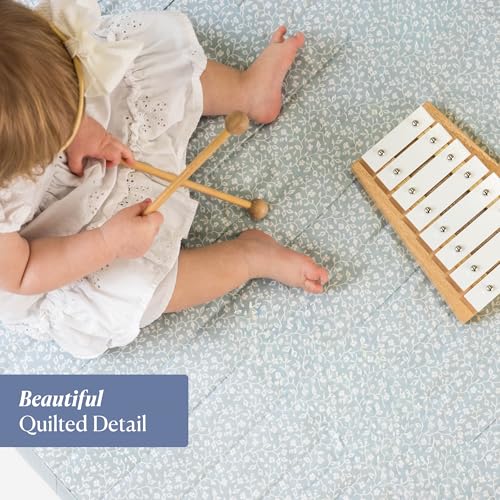 Toddlekind Premium Indoor/Outdoor Playmat & Picnic Blanket, Organic Quilted Cotton, Water-Resistant, Reversible Design, Sp...