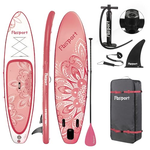 FBSPORT 11' Premium Stand Up Paddle Board with Durable SUP Accessories & Carry Bag for Youth & Adult, 20PSI High Pressure ...