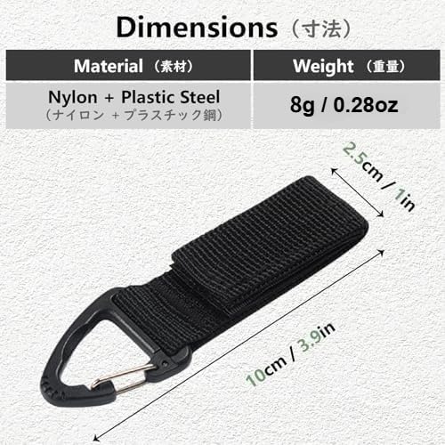 6 Pack Tactical Carabiner Buckle Hook,Keychain Clip for Backpack, Belt, Water Bottle, Outdoor & EDC Use