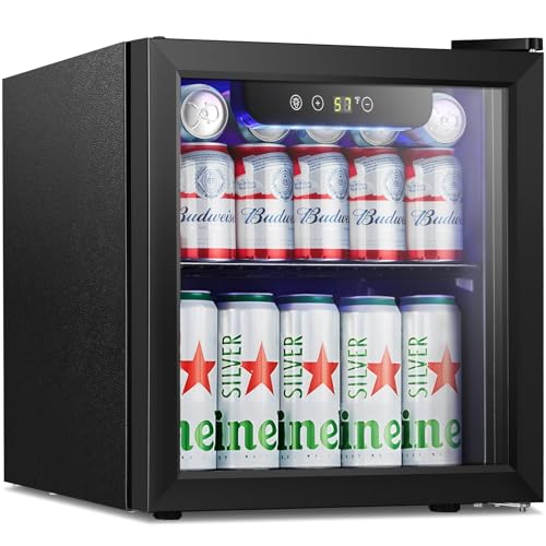 Antarctic Star Mini Fridge Cooler - 12 Bottle 48 Can Beverage Refrigerator Glass Door for Drinks or Beer Wine –Small Drink...