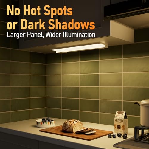 TORCHSTAR LED Under Cabinet Lighting Fits 24 Inch Cabinets, Ultra-Slim Series, 5CCT 16W 1200LM, Hardwired & Plug-in, 120V ...
