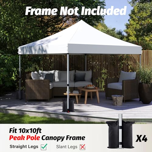 10x10 Canopy Replacement Top, 500D Heavy Duty Waterproof Canopy Replacement Top for Straight Leg Frame, Pop Up Canopy Tent...