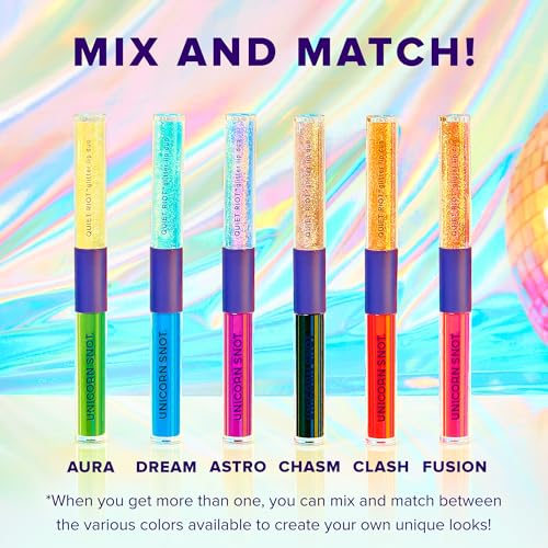 UNICORN SNOT Quiet Riot™ Glitter Lip Duo | 2-in-1 Set: Matte Lipstick & Plastic-Free Glitter | Christmas Gift, Holiday Sto...